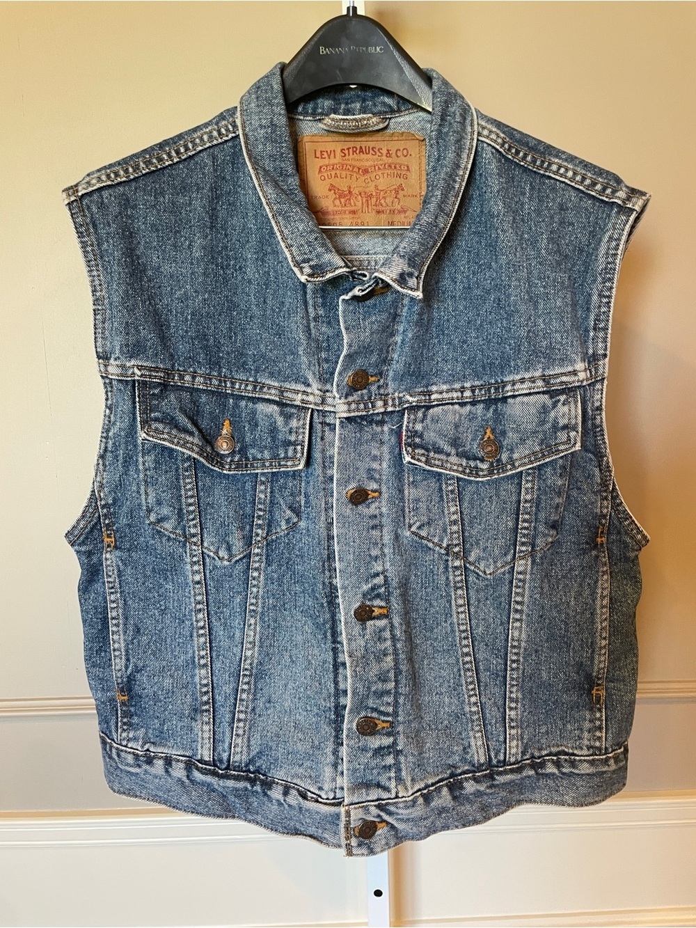 Vintage Levi's Men's 80s 90s Big John Trucker Vest Medium Made in USA 70595